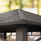 TOOLPORT Garden gazebo 3x4 m hardtop steel roof, 4 side panels in grey, poles 9x9cm - image 7