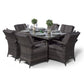 Arizona Rattan Dining Set | Luxury Rectangle 6 Seater Grey Rattan Table & Chairs Set with Ice Bucket Drinks Cooler | Outdoor Poly Rattan Garden Dining Furniture Set with Parasol & Cover - image 4