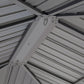 TOOLPORT Garden gazebo 3x4 m hardtop steel roof, 4 side panels in grey, poles 9x9cm - image 8