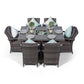 Arizona Rattan Dining Set | Luxury Rectangle 6 Seater Grey Rattan Table & Chairs Set with Ice Bucket Drinks Cooler | Outdoor Poly Rattan Garden Dining Furniture Set with Parasol & Cover - image 5