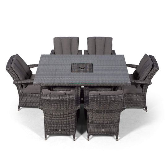 Arizona Rattan Dining Set | Luxury Rectangle 6 Seater Grey Rattan Table & Chairs Set with Ice Bucket Drinks Cooler | Outdoor Poly Rattan Garden Dining Furniture Set with Parasol & Cover - image 2