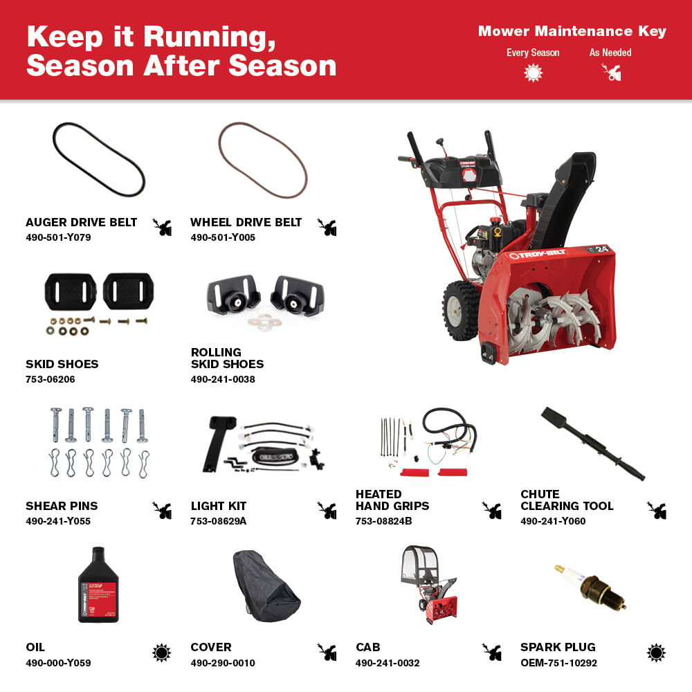 Troy-Bilt Storm 2420 Two- Stage Gas Snow Blower | 24 in. | 208 cc | Electric Start | Self Propelled - image 8