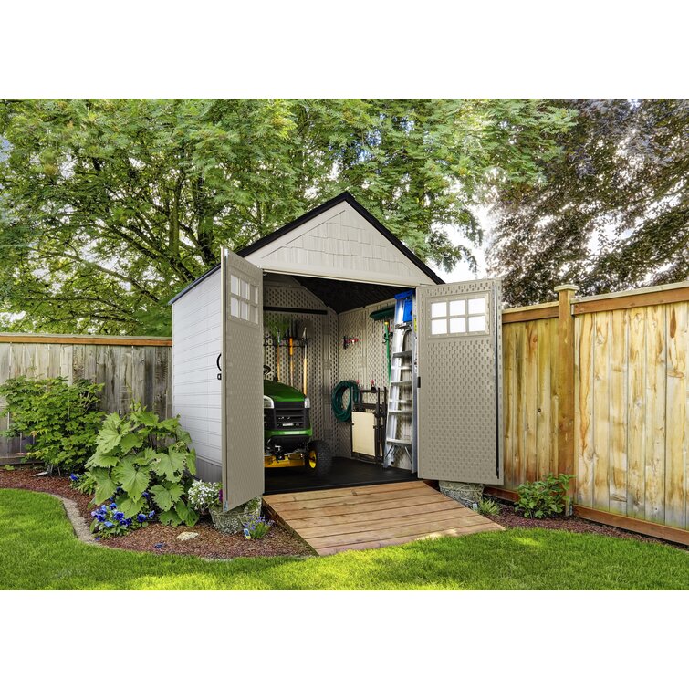 Rubbermaid 7x7 Ft Durable Weatherproof Resin Outdoor Storage Shed - image 4