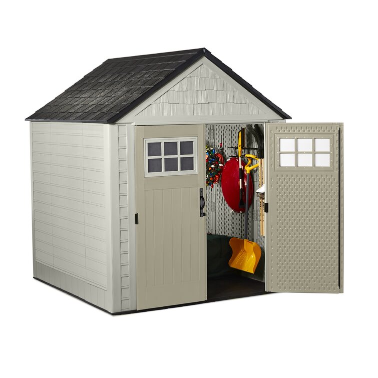 Rubbermaid 7x7 Ft Durable Weatherproof Resin Outdoor Storage Shed - image 3