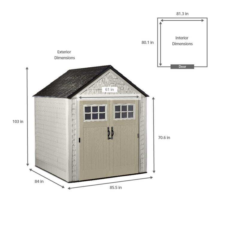 Rubbermaid 7x7 Ft Durable Weatherproof Resin Outdoor Storage Shed - image 2