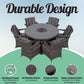 Arizona Luxury 6 Seater Grey Rattan Dining Set with Ice Bucket Drinks Cooler | Outdoor Poly Rattan Garden Table & Chairs Set with Parasol & Cover - image 8