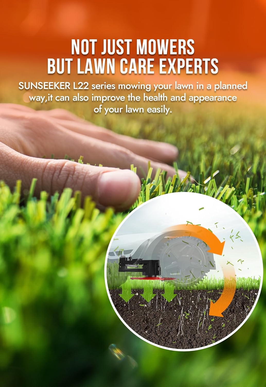 SUNSEEKER L22 Robotic Lawn Mower 0.3 Acre/ 13,000 Sq.Ft, with Mapping Function and App Control, Only 52 db,Rain Sensor & Boundary Wire, Battery & Charger Included, Black & White… - image 2