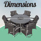Arizona Luxury 6 Seater Grey Rattan Dining Set with Ice Bucket Drinks Cooler | Outdoor Poly Rattan Garden Table & Chairs Set with Parasol & Cover - image 6