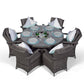 Arizona Luxury 6 Seater Grey Rattan Dining Set with Ice Bucket Drinks Cooler | Outdoor Poly Rattan Garden Table & Chairs Set with Parasol & Cover - image 5