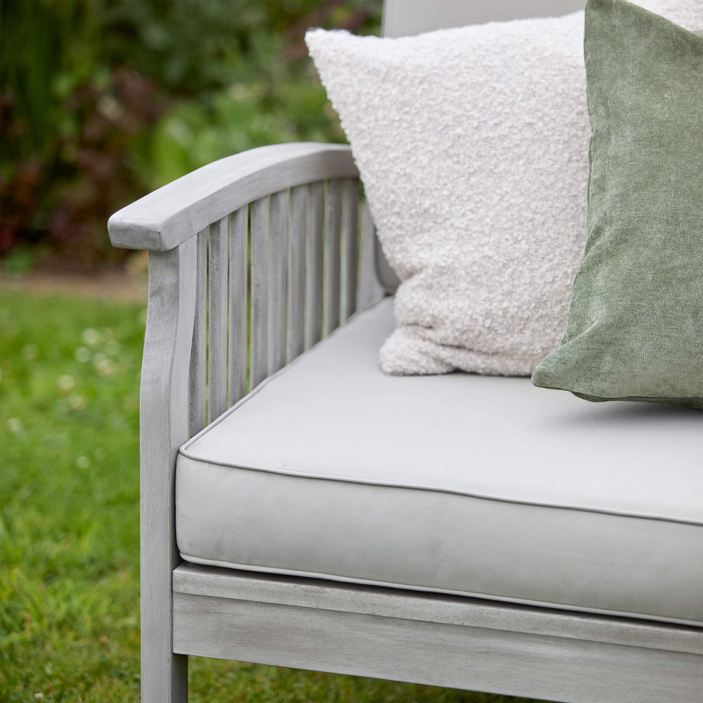 Gardenesque Patio Garden Furniture Set - Light Grey Wooden Garden Set - Repton Lounge - Outdoor Table & Chairs - Durable and Comfortable Design - With Cushions - Flat Pack Design - 4 Seater - image 5
