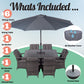 Arizona Rattan Dining Set | Luxury Rectangle 6 Seater Grey Rattan Table & Chairs Set with Ice Bucket Drinks Cooler | Outdoor Poly Rattan Garden Dining Furniture Set with Parasol & Cover - image 7