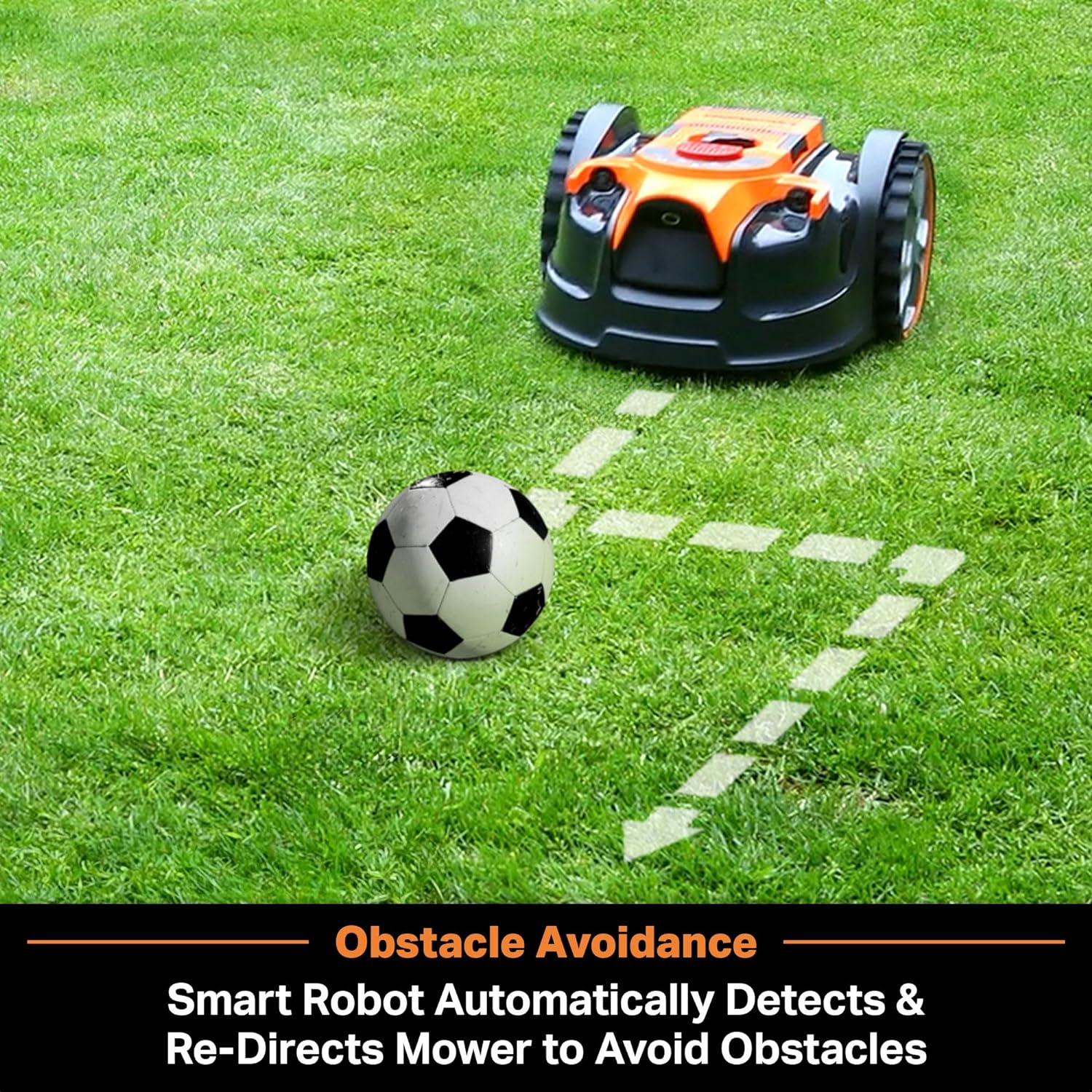 LawnMaster OcuMow™ Robot Lawn Mower Perimeter Wire Free Robotic for Small Yards up to 1000 Square feet Optical Navigation Automatic Obstacle Avoidance Low Noise Spot Cut and No Go Function - image 10
