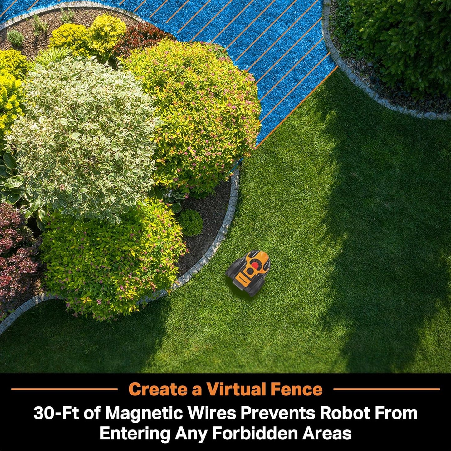 LawnMaster OcuMow™ Robot Lawn Mower Perimeter Wire Free Robotic for Small Yards up to 1000 Square feet Optical Navigation Automatic Obstacle Avoidance Low Noise Spot Cut and No Go Function - image 5