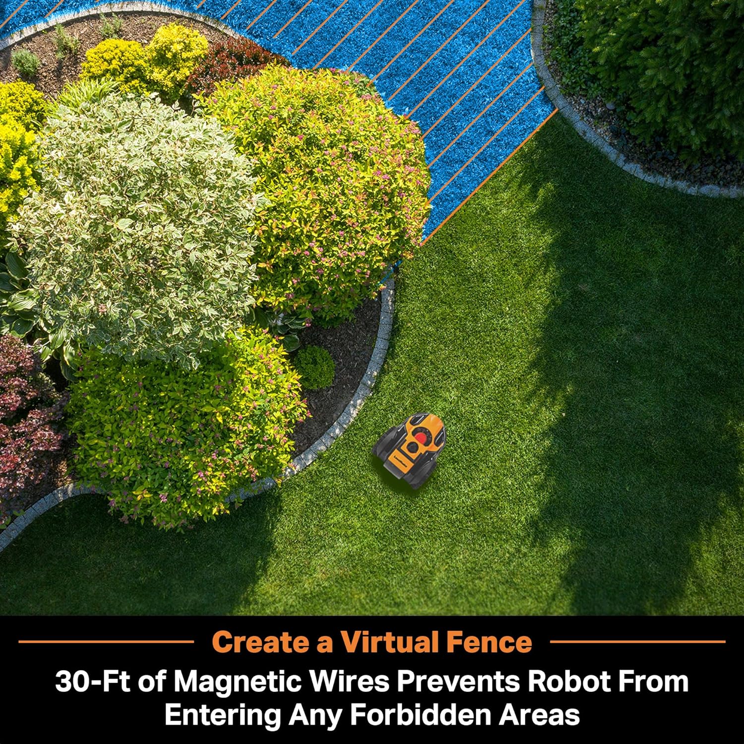 LawnMaster OcuMow™ Robot Lawn Mower Perimeter Wire Free Robotic for Small Yards up to 1000 Square feet Optical Navigation Automatic Obstacle Avoidance Low Noise Spot Cut and No Go Function - image 5