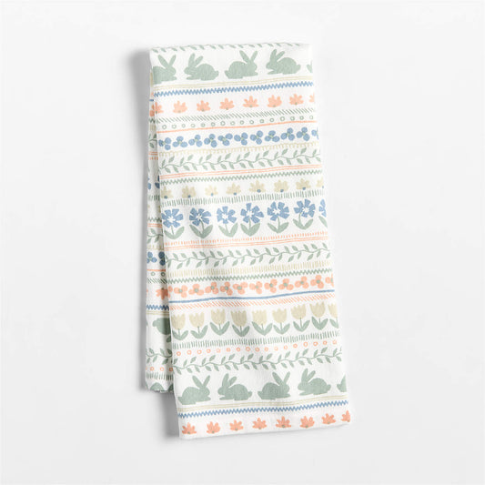 Easter Fair Isle Printed Organic Cotton Kitchen Dish Towel