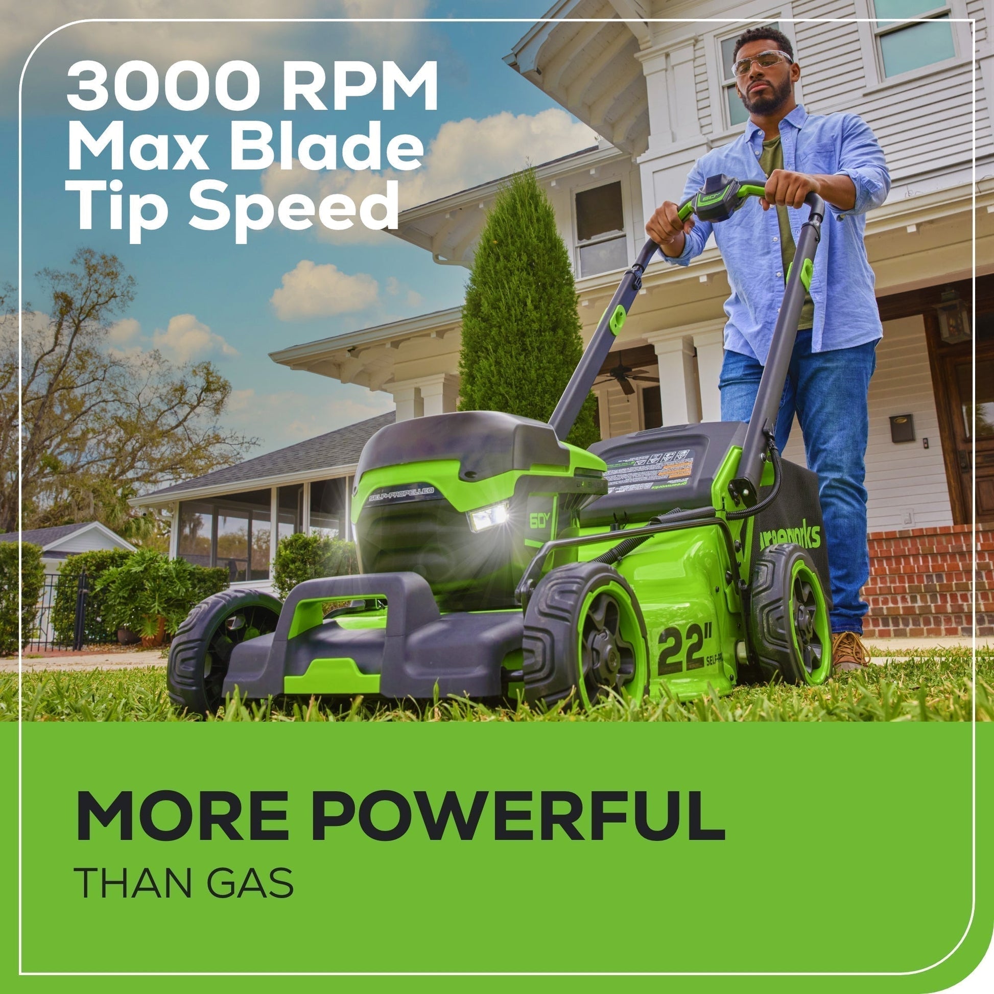 60V 22" Brushless Cordless Self-Propelled Lawn Mower w/ (2) 5.0Ah Battery & Dual Port Charger - image 6