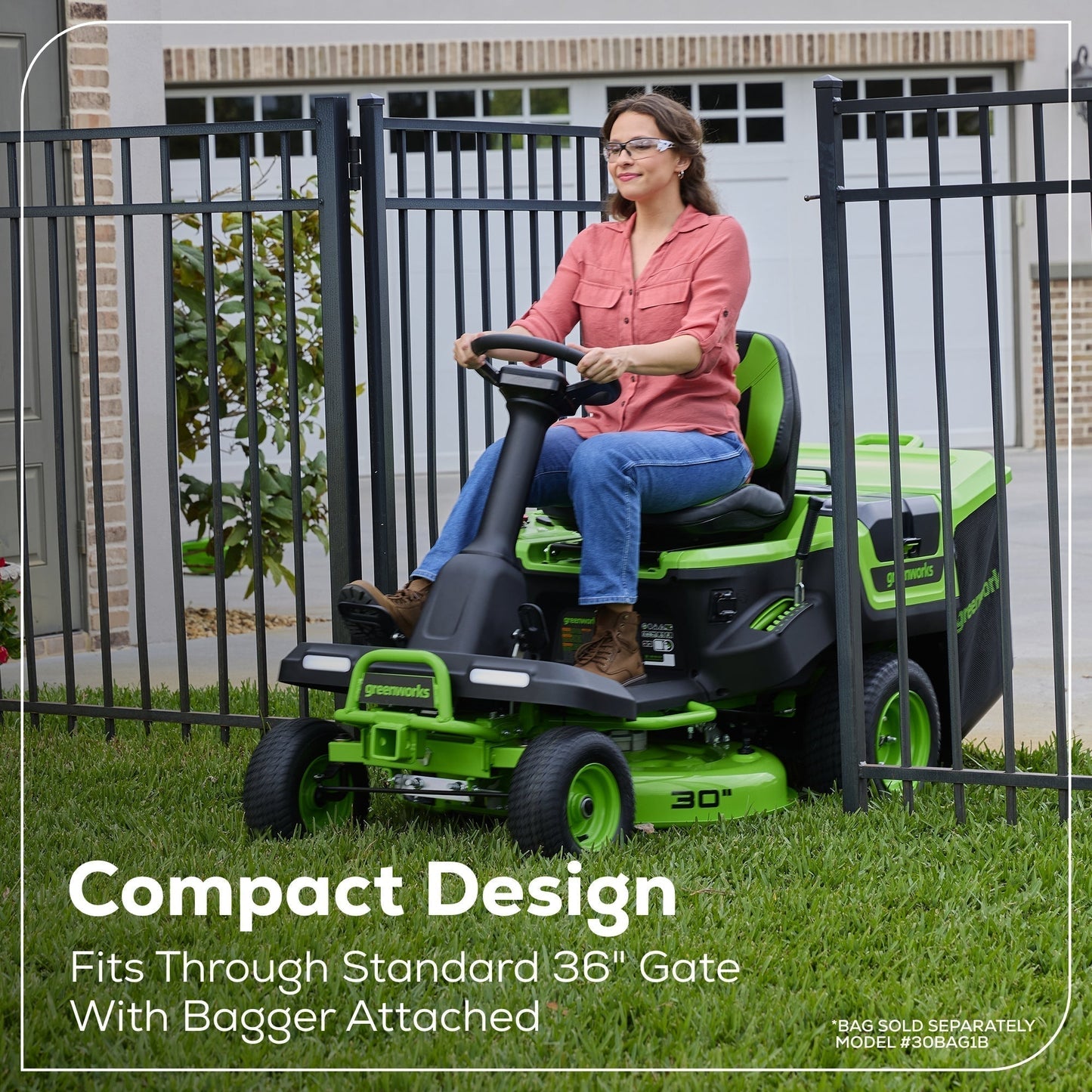 60V 30” CrossoverT Riding Lawn Tractor with (2) 8.0 Ah, (2) 4.0 Ah Batteries & 600-Watt Charger - image 11