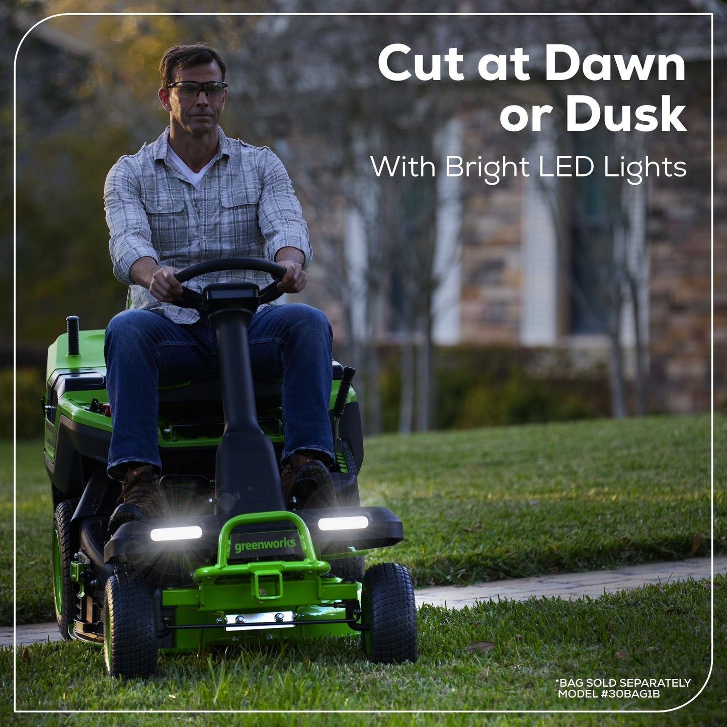 60V 30” CrossoverT Riding Lawn Tractor with (2) 8.0 Ah, (2) 4.0 Ah Batteries & 600-Watt Charger - image 12