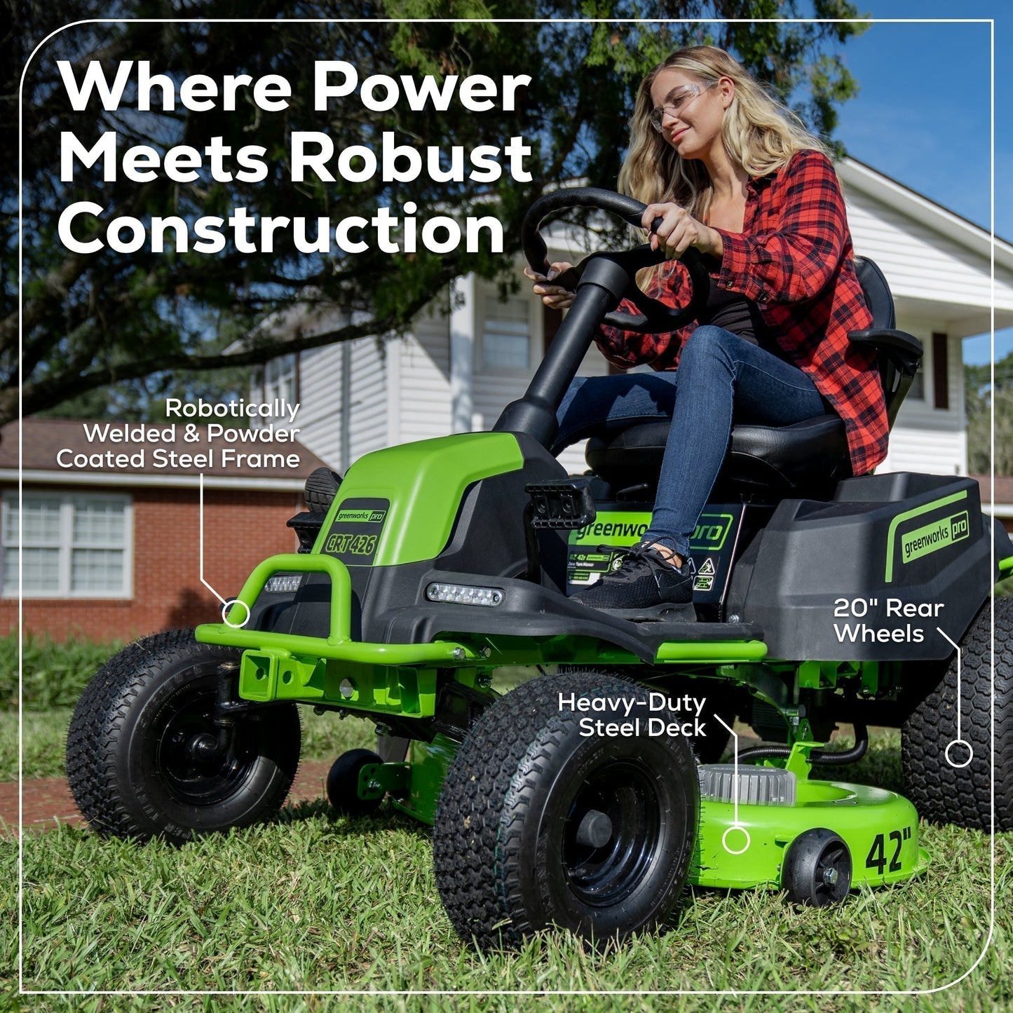 60V 42" Cordless Battery CrossoverT Riding Lawn Mower (Renewed) - image 15