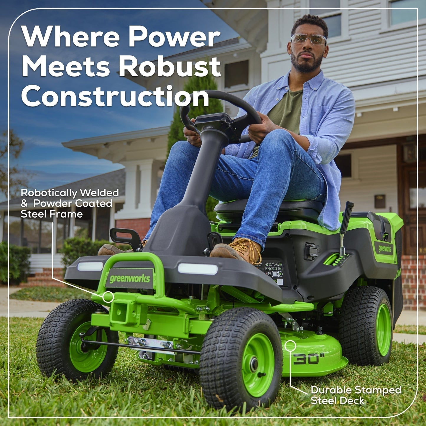 60V 30” CrossoverT Riding Lawn Tractor with (2) 8.0 Ah, (2) 4.0 Ah Batteries & 600-Watt Charger - image 15