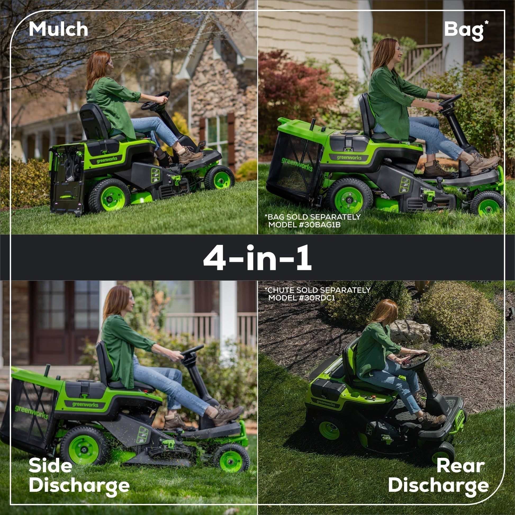 60V 30” CrossoverT Riding Lawn Tractor with (2) 8.0 Ah, (2) 4.0 Ah Batteries & 600-Watt Charger - image 5