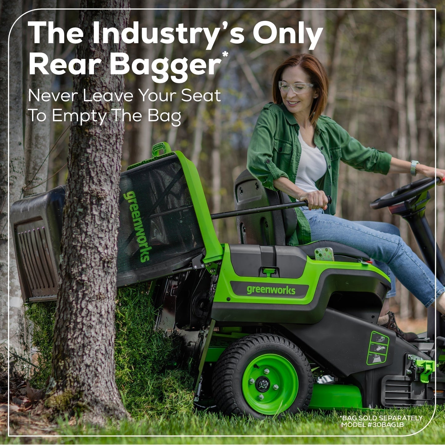 60V 30” CrossoverT Riding Lawn Tractor with (2) 8.0 Ah, (2) 4.0 Ah Batteries & 600-Watt Charger - image 8