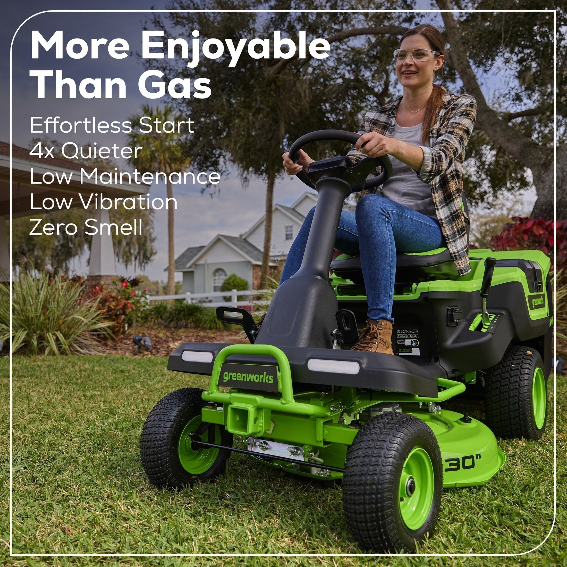 60V 30” CrossoverT Riding Lawn Tractor with (2) 8.0 Ah, (2) 4.0 Ah Batteries & 600-Watt Charger - image 9
