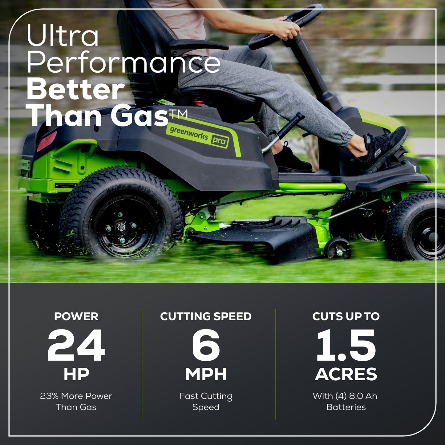 60V 42" Cordless Battery CrossoverT Riding Lawn Mower (Renewed) - image 3