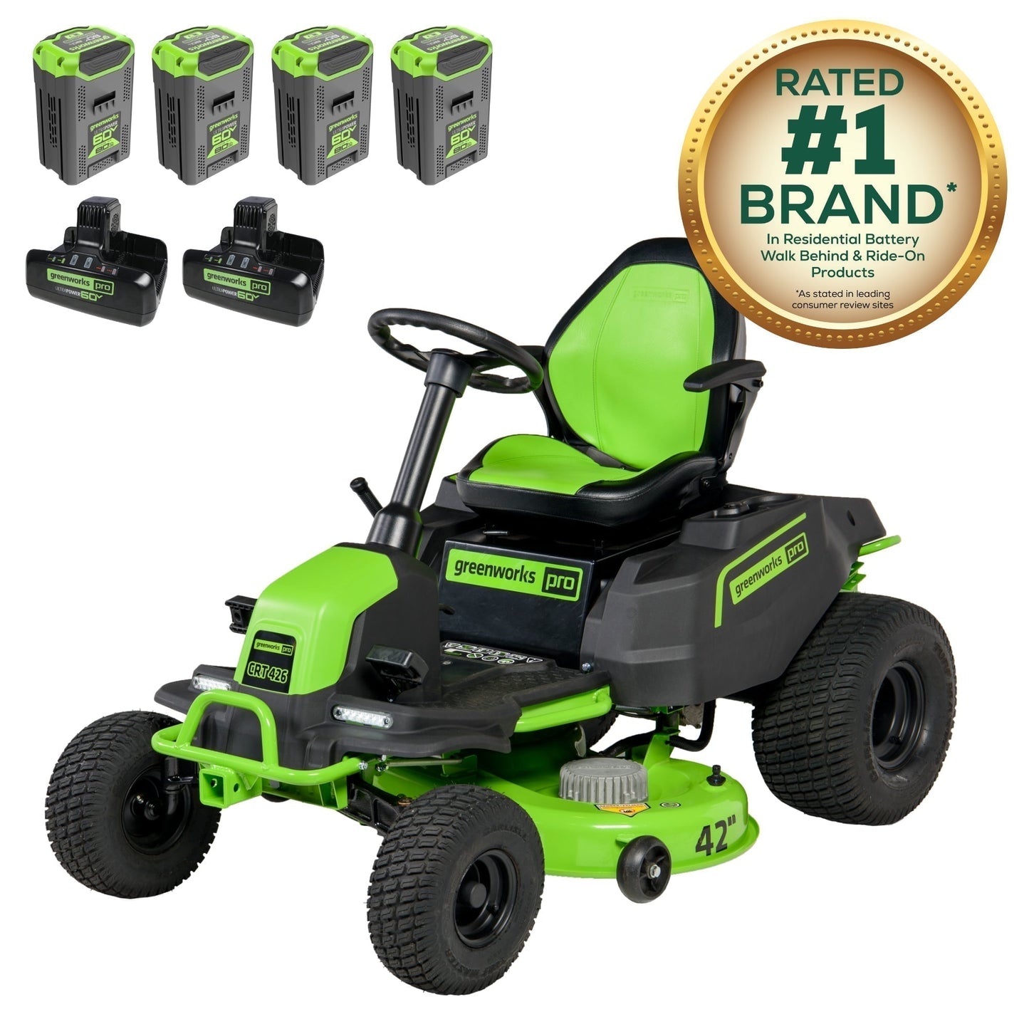 60V 42" Cordless Battery CrossoverT Riding Lawn Mower (Renewed) - image 21