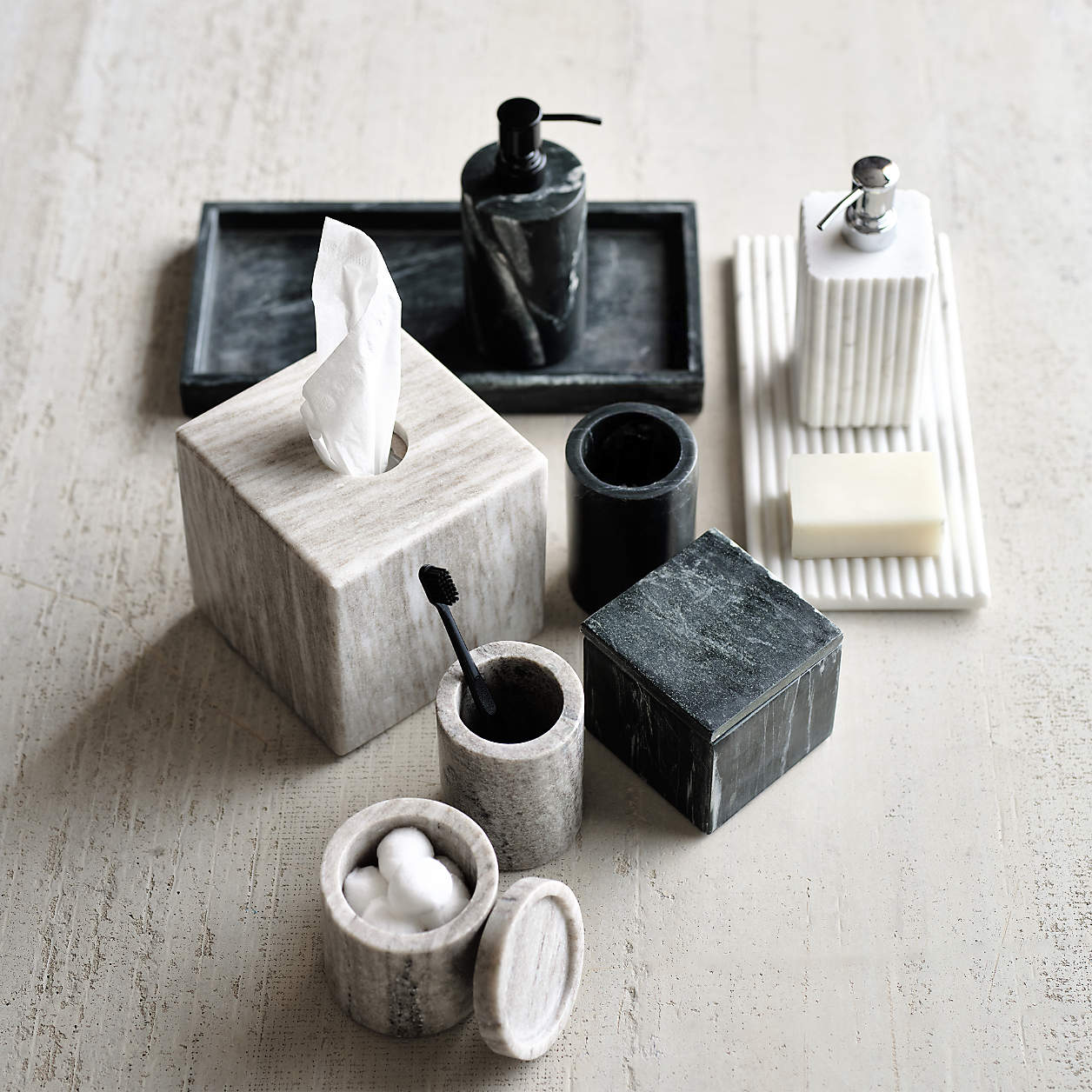 Bleecker Black Marble Vanity Tray