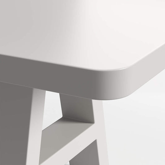 Asher 102" White Concrete and Resin Outdoor Dining Table