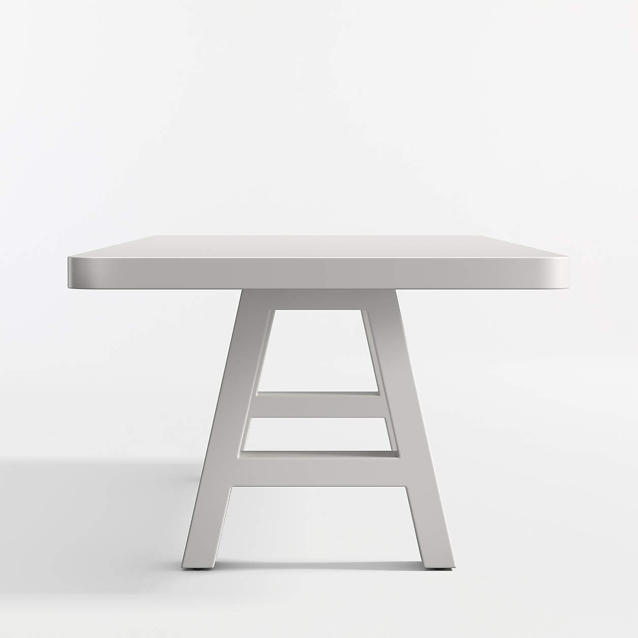 Asher 102" White Concrete and Resin Outdoor Dining Table