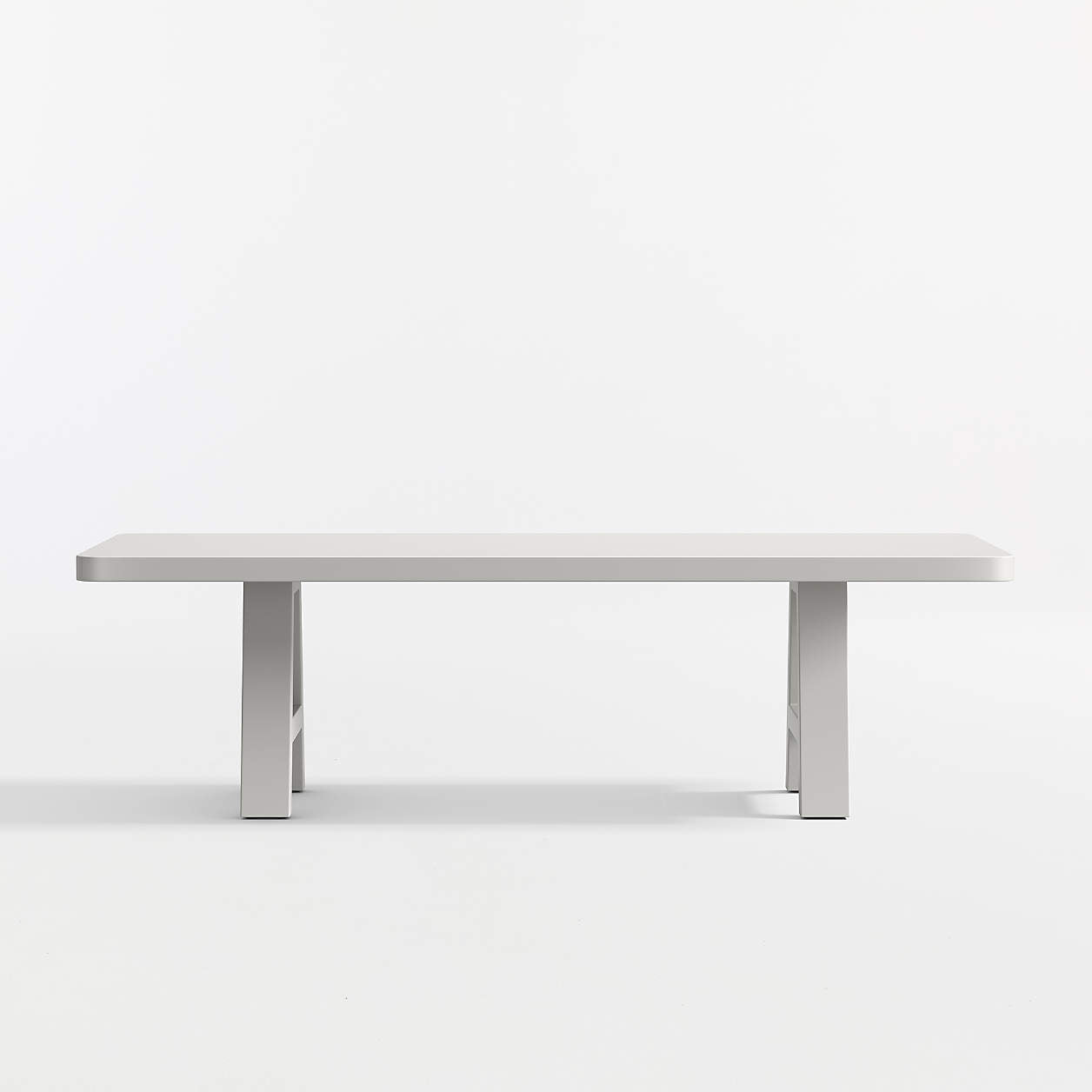 Asher 102" White Concrete and Resin Outdoor Dining Table