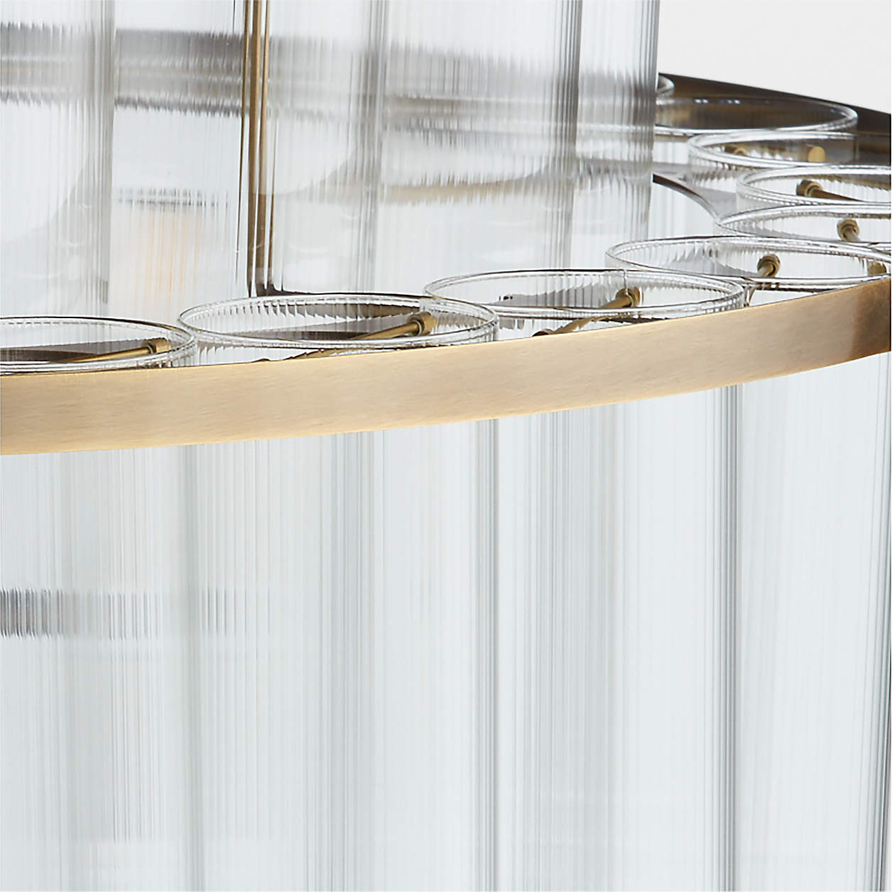 Aurora Brass & Glass Chandelier Light 31.5"