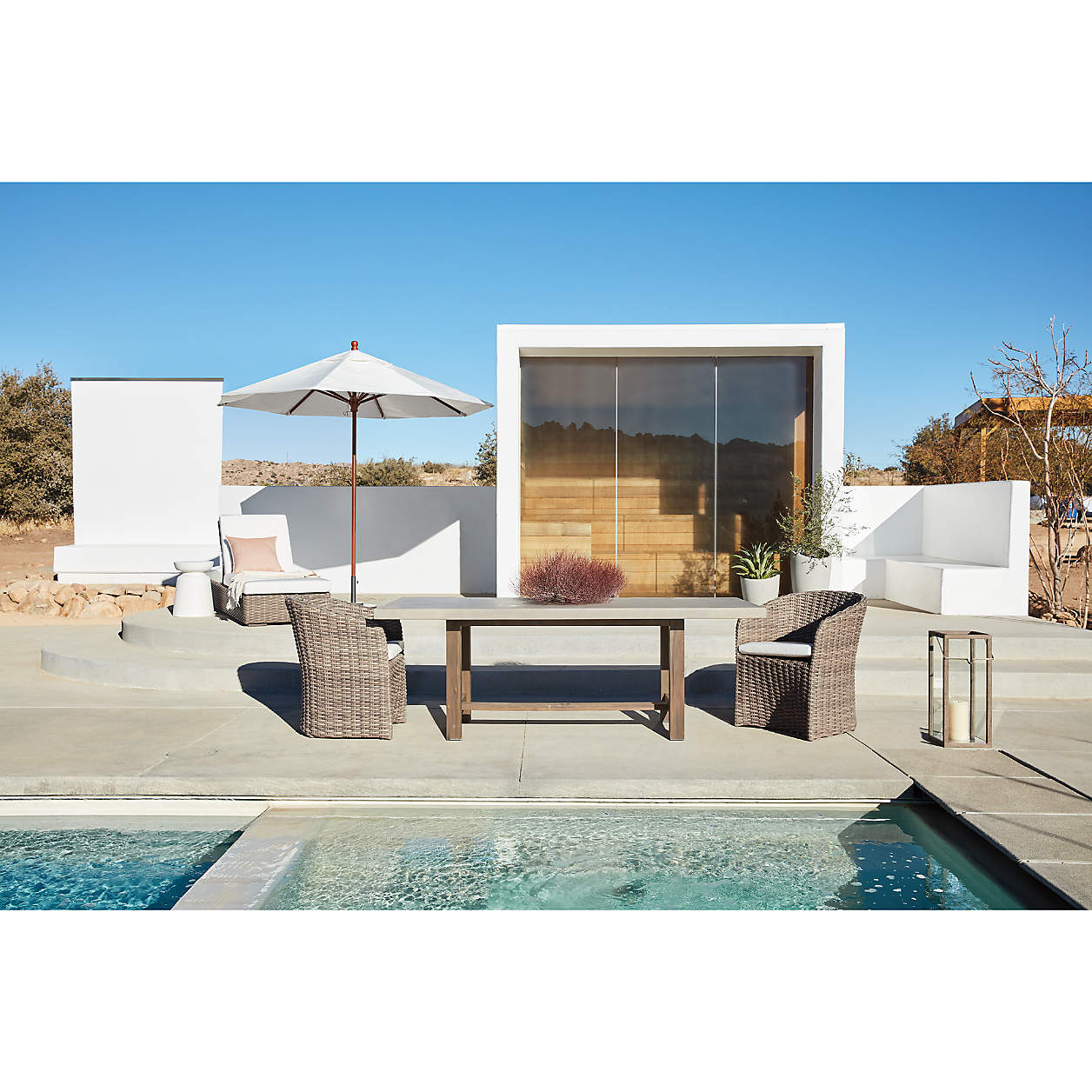 Abaco 84" Grey Concrete Outdoor Dining Table