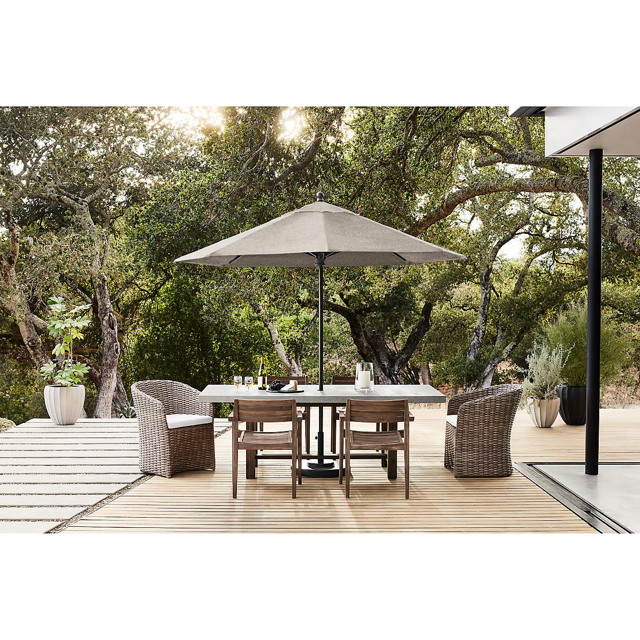 Abaco 84" Grey Concrete Outdoor Dining Table