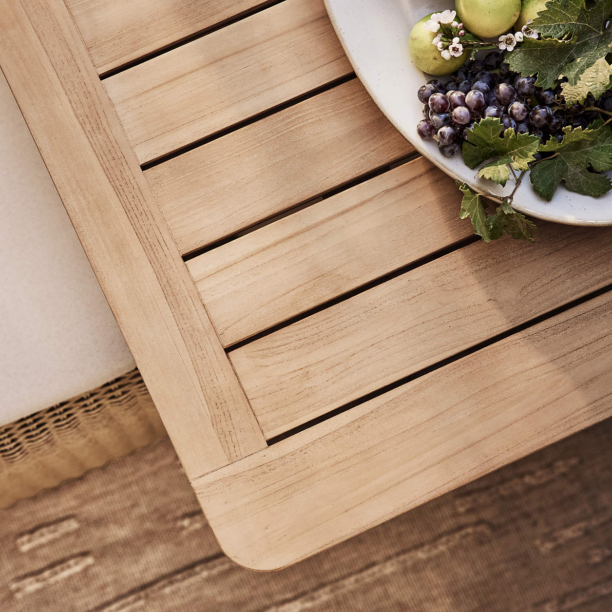 Ipanema 86" Teak Wood and Resin Outdoor Dining Table