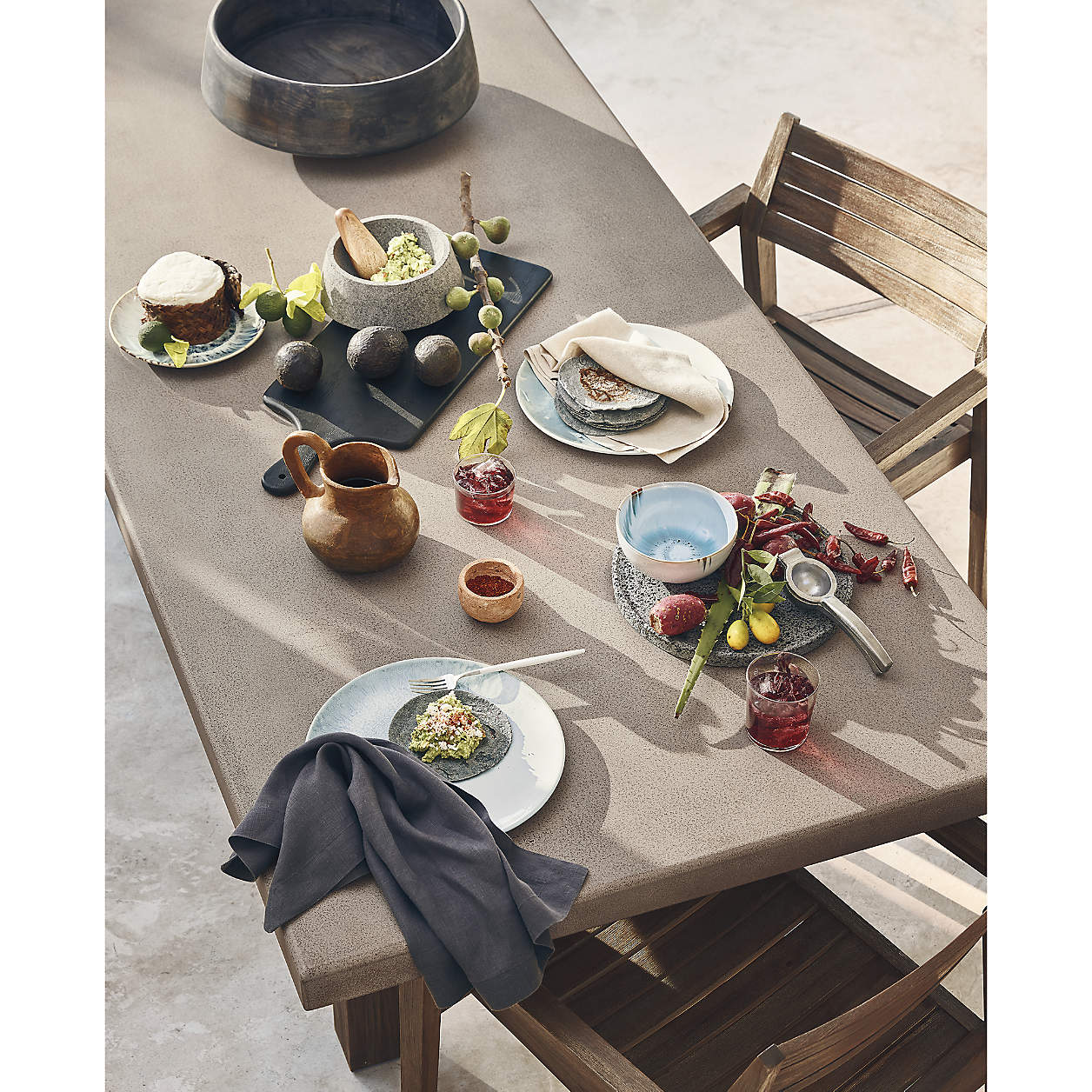 Abaco 84" Grey Concrete Outdoor Dining Table