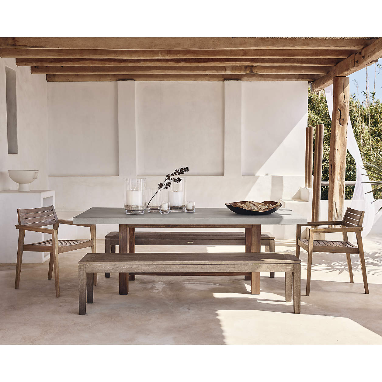 Abaco 84" Grey Concrete Outdoor Dining Table