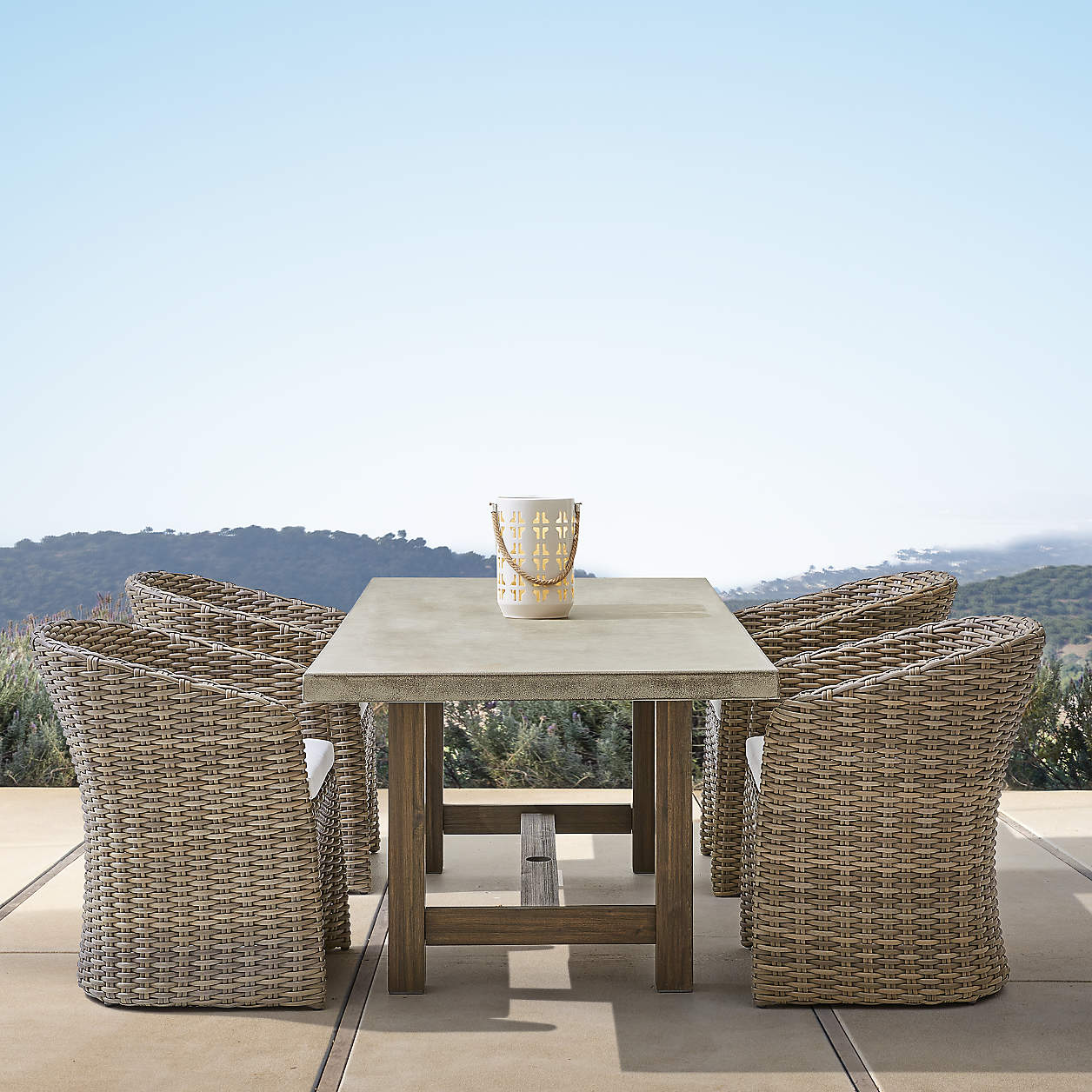 Abaco 84" Grey Concrete Outdoor Dining Table