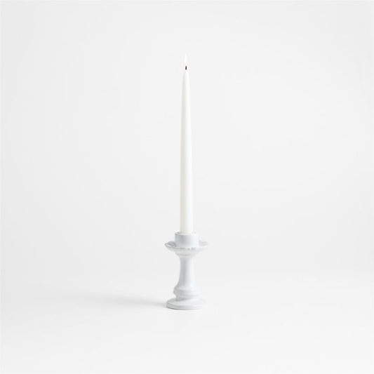 Firenze 5" White Ceramic Taper Candle Holder