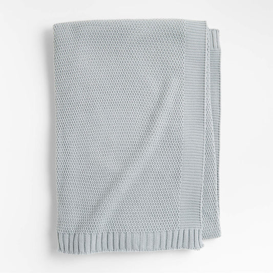 Bubble Knit Verte Green Organic Cotton Kids Bed Blanket