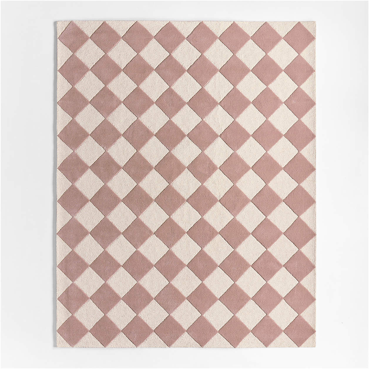 Checkerboard Purple Wool Kids Area 12"x18" Rug Swatch