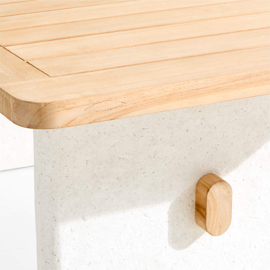 Ipanema 86" Teak Wood and Resin Outdoor Dining Table