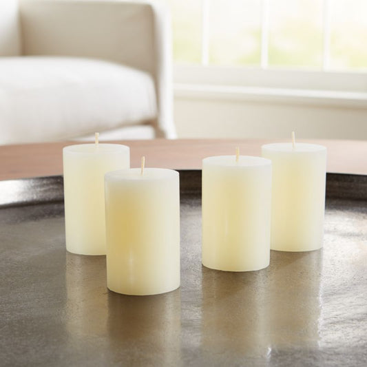Ivory Pillar Candles 2"x3", Set of 4