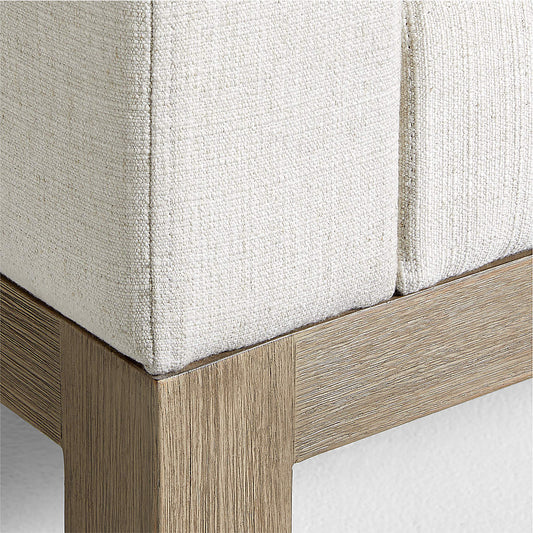 Keane 70" Weathered Natural Wood Upholstered Bench