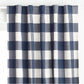 Navy Buffalo Check Organic Cotton Blackout Window Curtain Panel 44"x84"