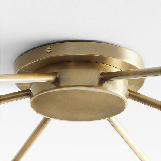 Moon Brass and Glass 6-Light Chandelier 43.7"