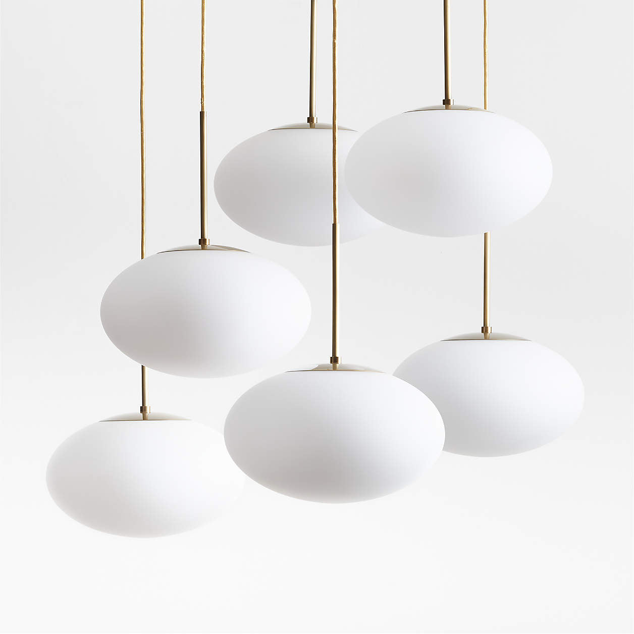 Moon Brass and Glass 6-Light Chandelier 43.7"