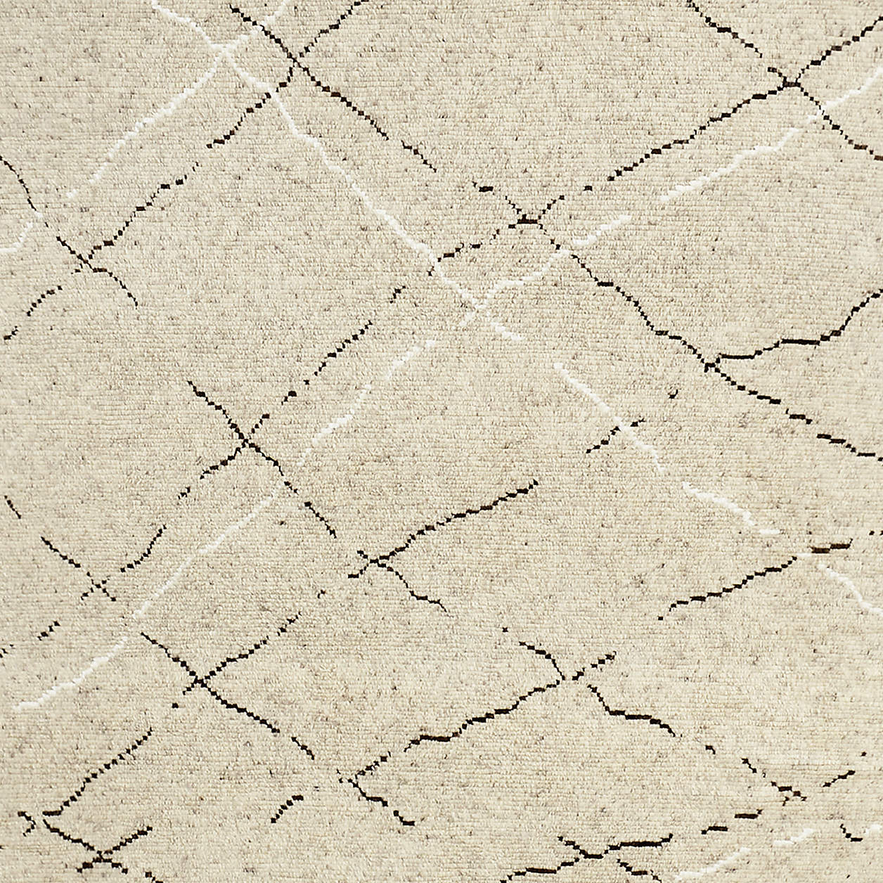Larache Wool Hand-Knotted Moroccan Ivory Area Rug 9'x12'